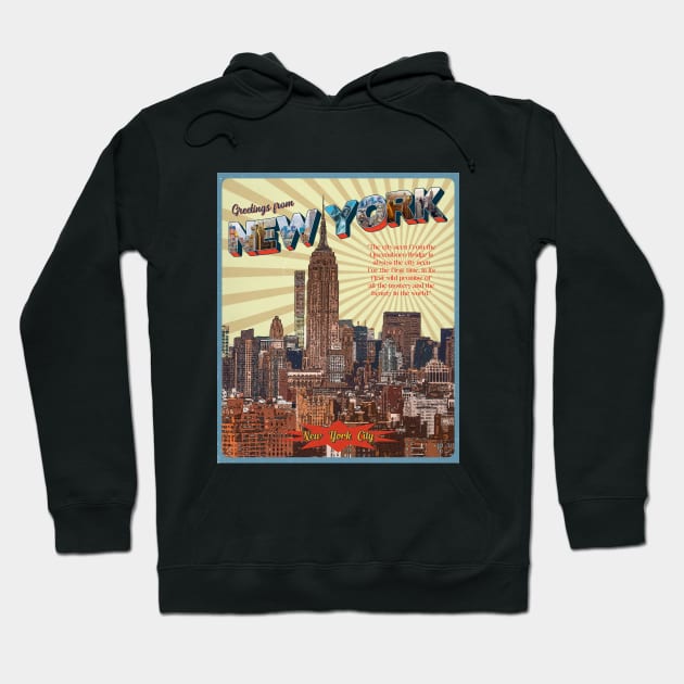 New York City Retro Style Hoodie by Aanmah Shop